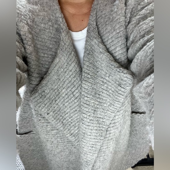 ☃️FRAME Open Knit Wool Mohair Single Breasted Sweater Shawl Collar Jacket - Picture 5 of 13